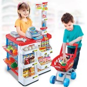 48 Pieces Preschool Kids Supermarket with Trolley