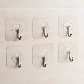 শক্তিশালী স্বচ্ছ আঠালো হুকস (10 pcs)