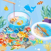 Montessori Wooden Fishing Toy for Kids